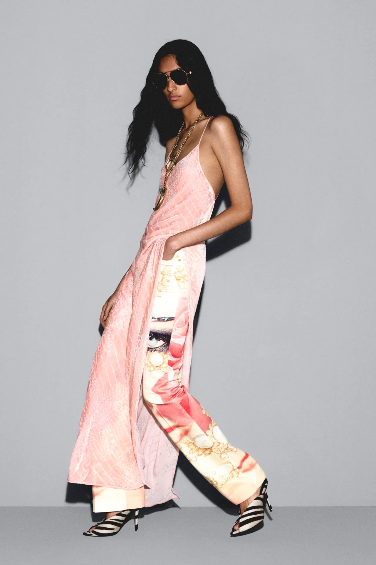 Roberto Cavalli spring 2027, Milan — print layered on print, no hierarchy.